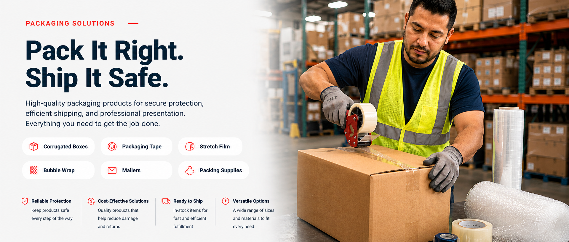 Pack It Right. Ship It Safe. High-quality packaging products.